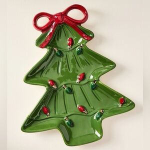Anthropologie festive tree stoneware platter!